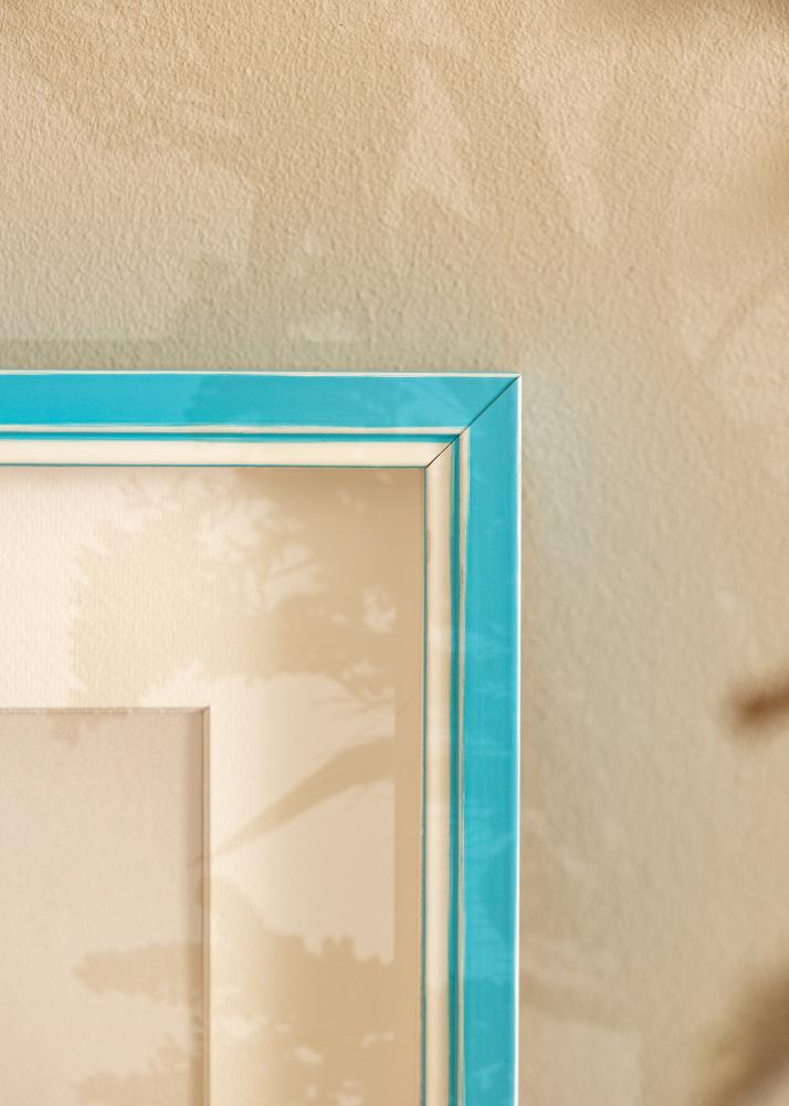 Ram Diana Ljusblå 24x30 cm - Passepartout Vit 6x8 inches