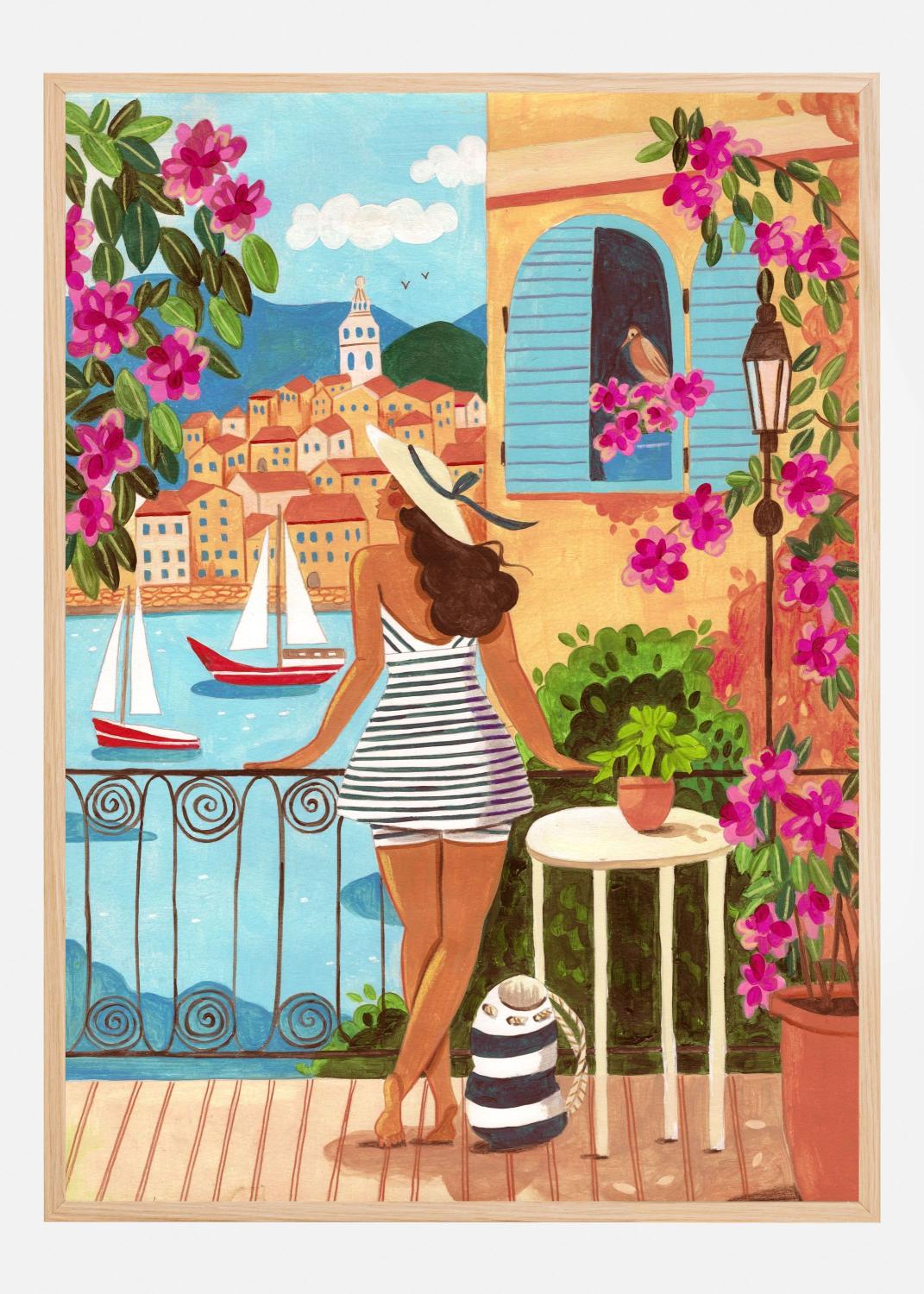 Product Image for Travel woman in Saint-Tropez Poster (100x140 cm)