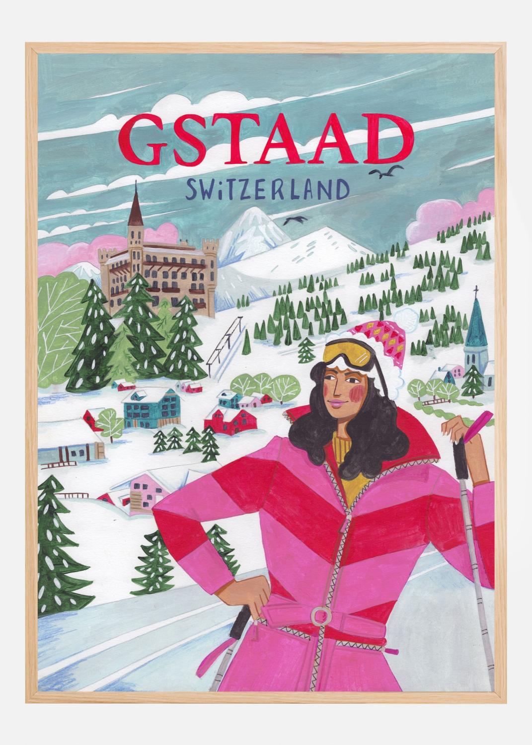 Product Image for Travel Woman in Gstaad Poster (30x40 cm)
