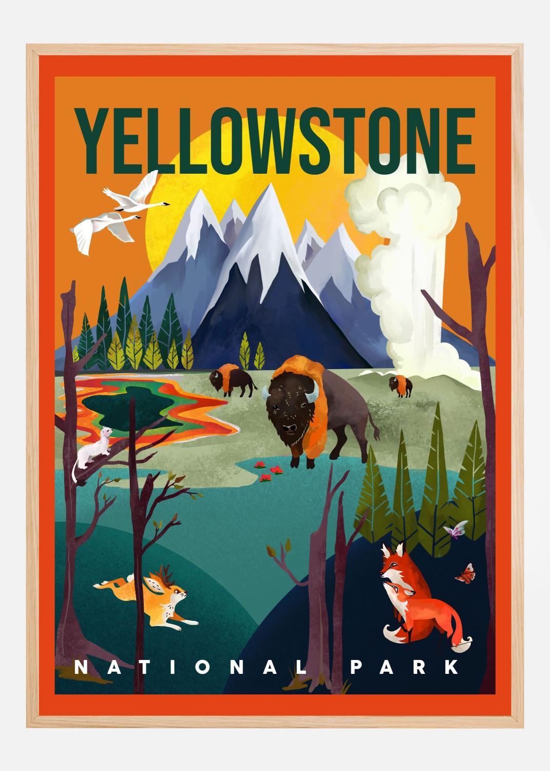 Product Image for Yellowstone National Park Travel Art Poster (30x40 cm)
