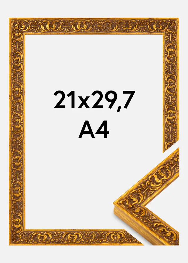 Ram Amber Akrylglas Guld 21x29,7 cm (A4)