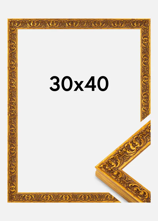 Ram Amber Akrylglas Guld 30x40 cm