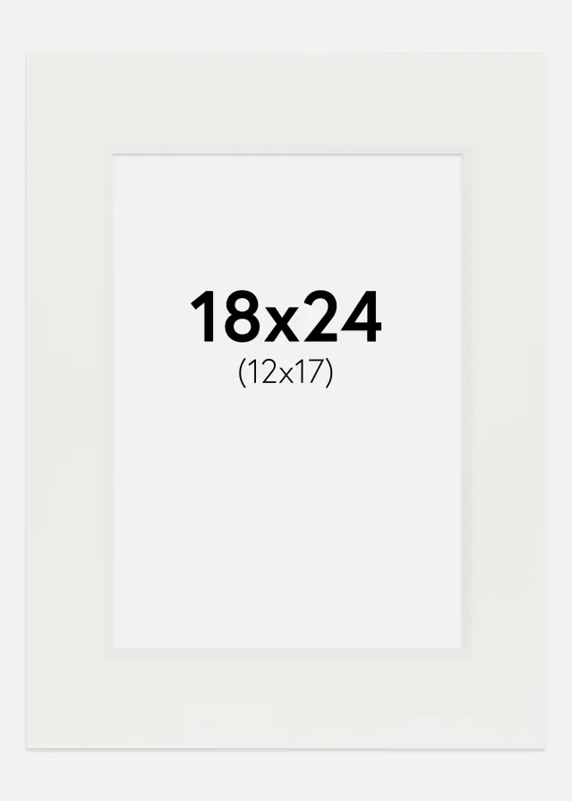 Passepartout Vit 3 mm (Vit kärna) 18x24 cm (12x17)