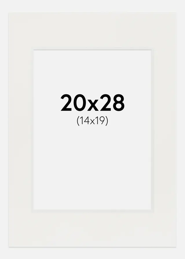 Passepartout Vit 3 mm (Vit kärna) 20x28 cm (14x19)