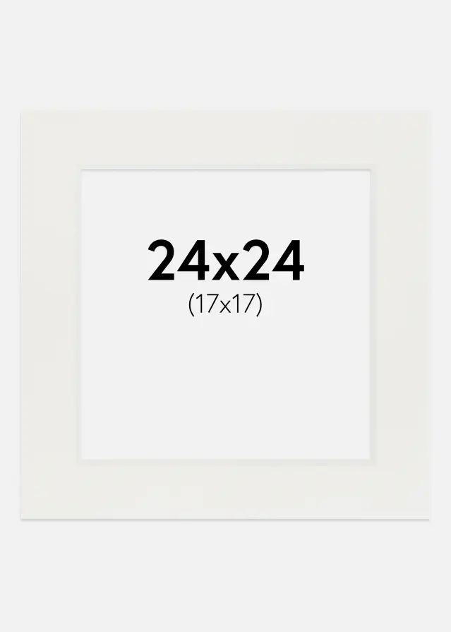 Passepartout Vit 3 mm (Vit kärna) 24x24 cm (17x17)