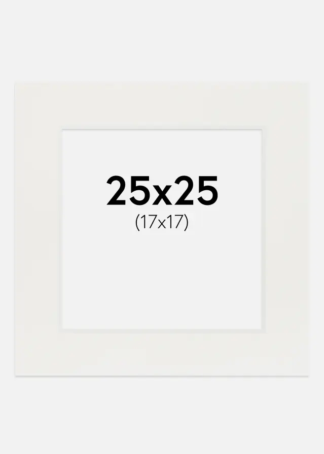Passepartout Vit 3 mm (Vit kärna) 25x25 cm (17x17)
