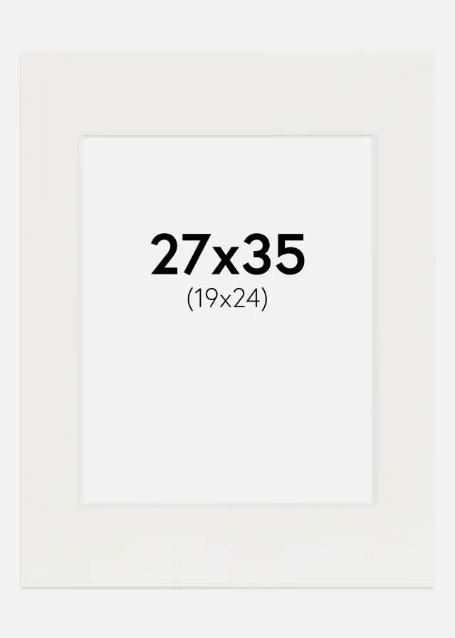 Passepartout Vit 3 mm (Vit kärna) 27x35 cm (19x24)