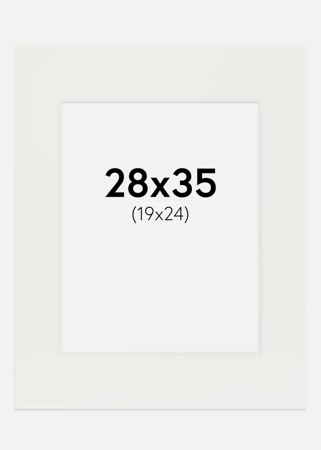 Passepartout Vit 3 mm (Vit kärna) 28x35 cm (19x24)