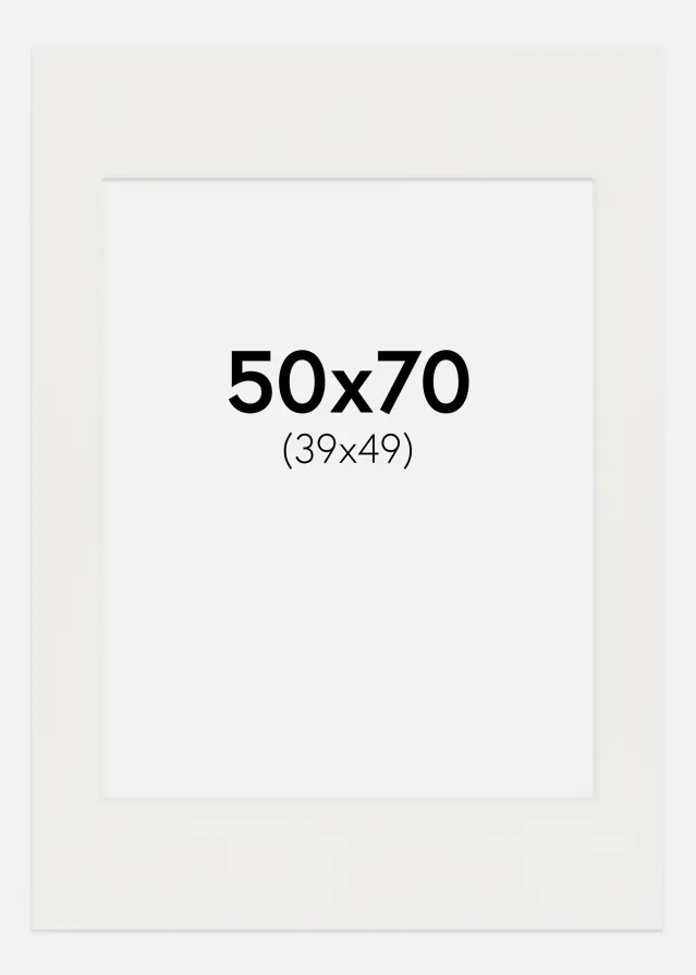 Passepartout Vit 3 mm (Vit kärna) 50x70 cm (39x49)