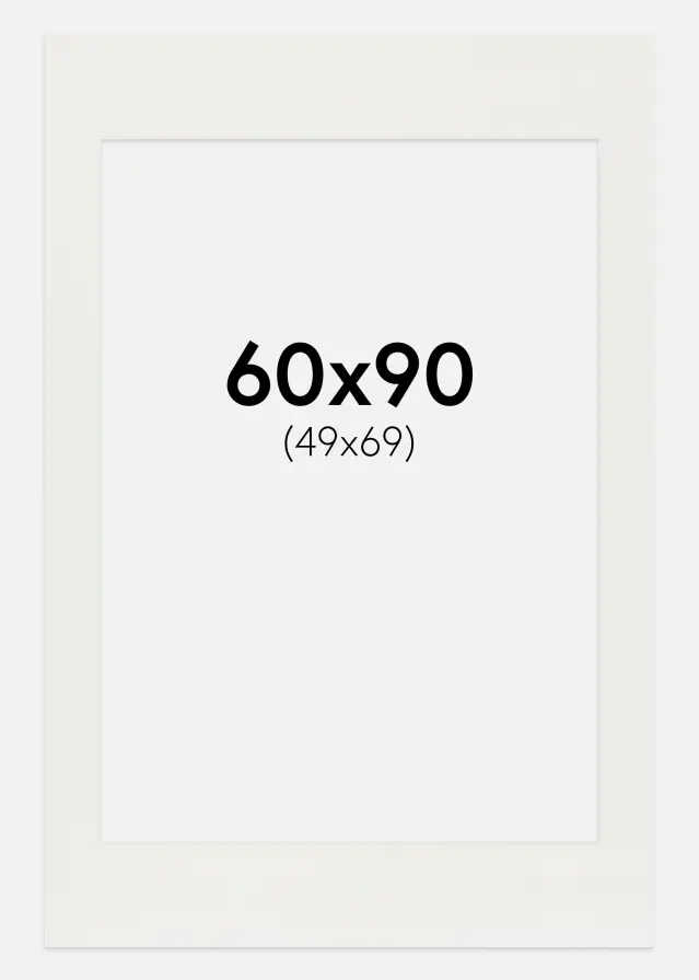 Passepartout Vit 3 mm (Vit kärna) 60x90 cm (49x69)