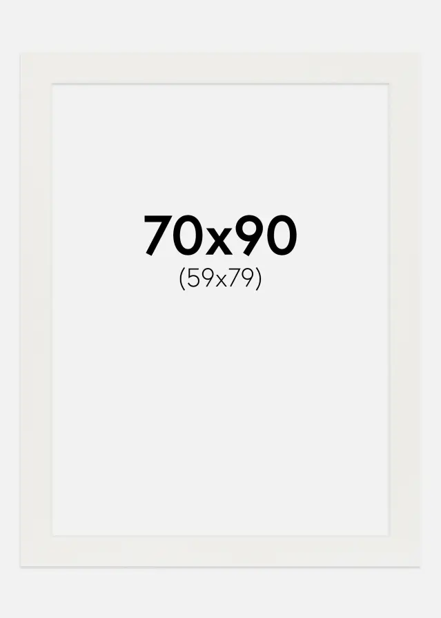 Passepartout Vit 3 mm (Vit kärna) 70x90 cm (59x79)