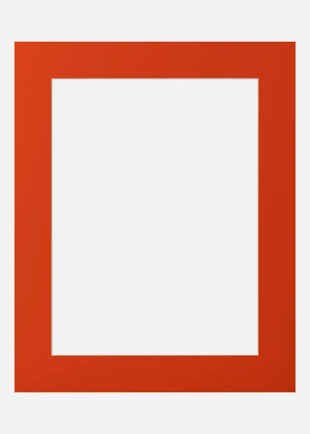 Passepartout Deep Orange (Vit kärna) 30x40 cm (19x29)