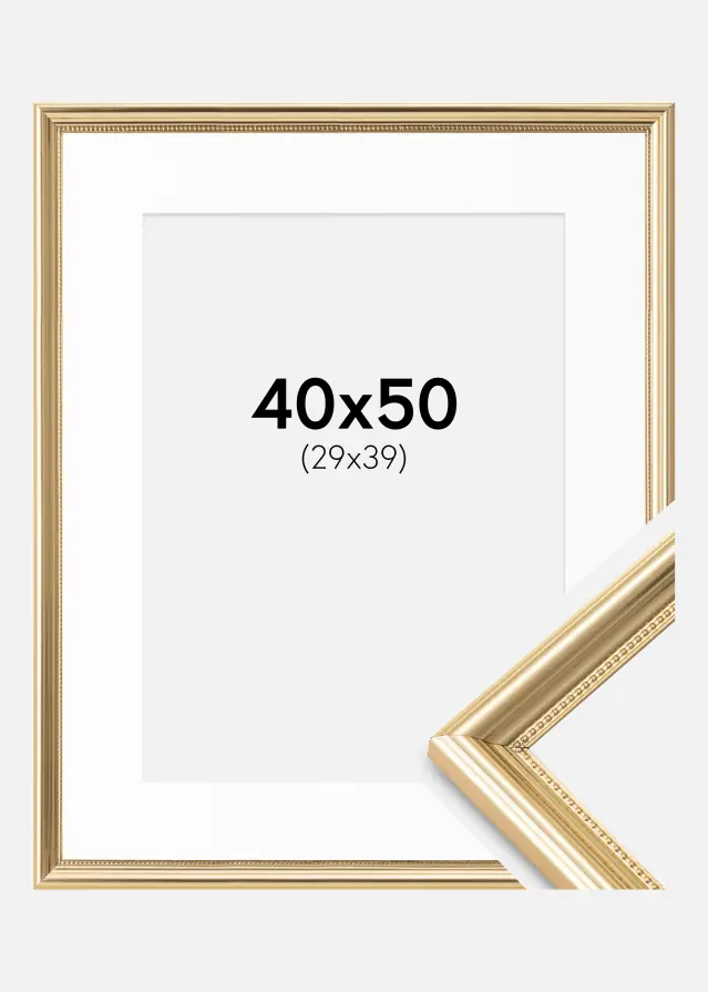 Ram Gala Guld 40x50 cm - Passepartout Vit 30x40 cm