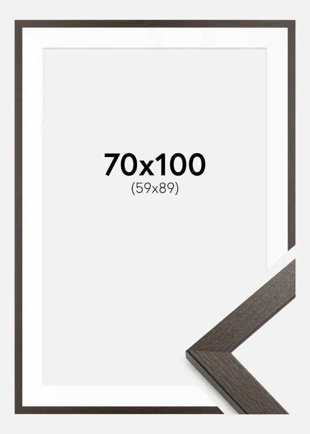 Ram Stilren Wenge 70x100 cm - Passepartout Vit 60x90 cm