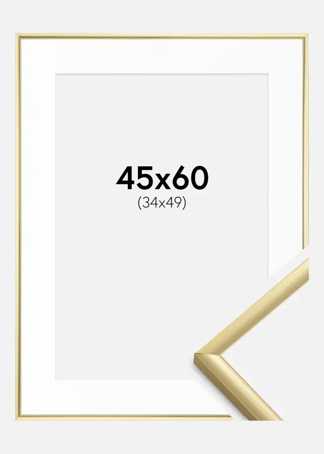 Ram New Lifestyle Guld 45x60 cm - Passepartout Vit 35x50 cm