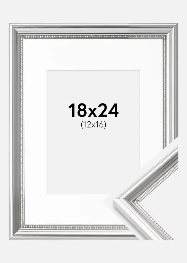 Ram Gala Silver 18x24 cm - Passepartout Vit 13x17 cm