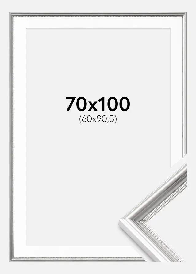 Ram Gala Silver 70x100 cm - Passepartout Vit 61x91,5 cm