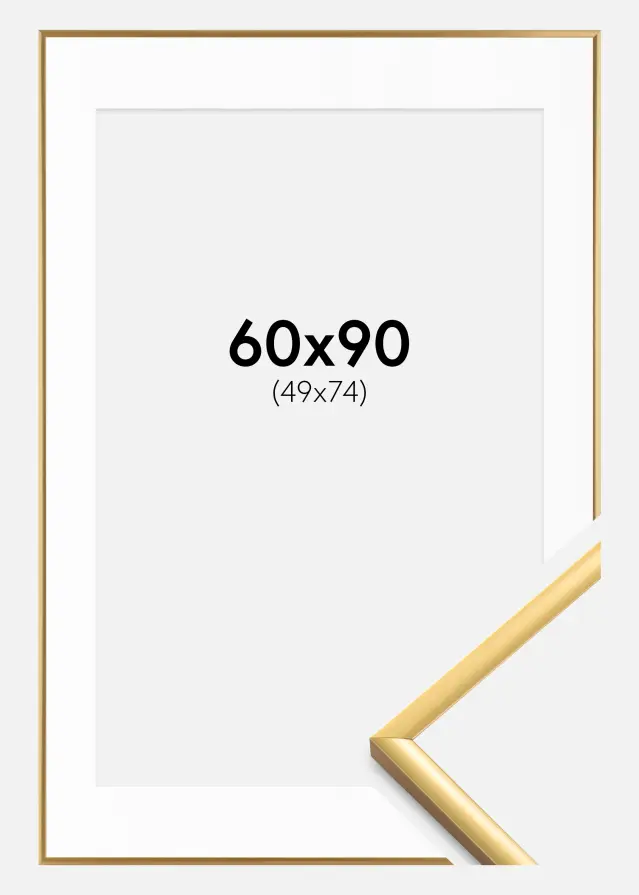 Ram New Lifestyle Guld 60x90 cm - Passepartout Vit 50x75 cm