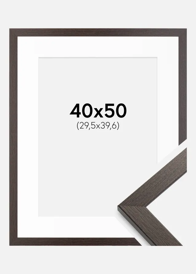 Ram Stilren Wenge 40x50 cm - Passepartout Vit 12x16 inches