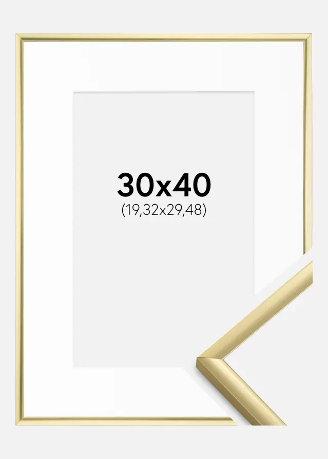 Ram New Lifestyle Guld 30x40 cm - Passepartout Vit 8x12 inches