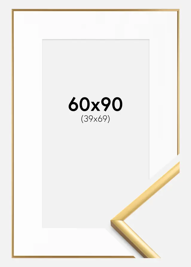 Ram New Lifestyle Guld 60x90 cm - Passepartout Vit 40x70 cm