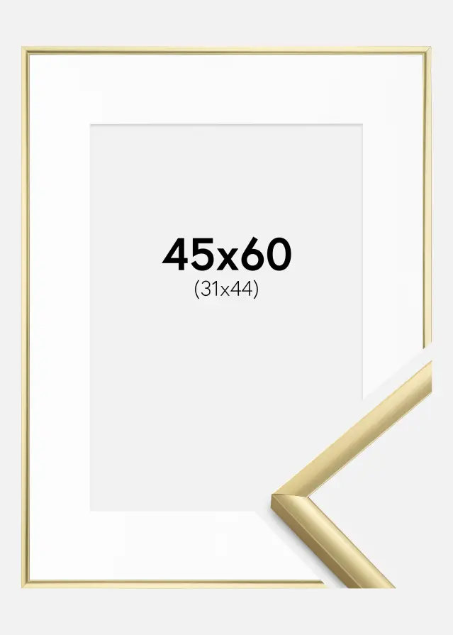 Ram New Lifestyle Guld 45x60 cm - Passepartout Vit 32x45 cm