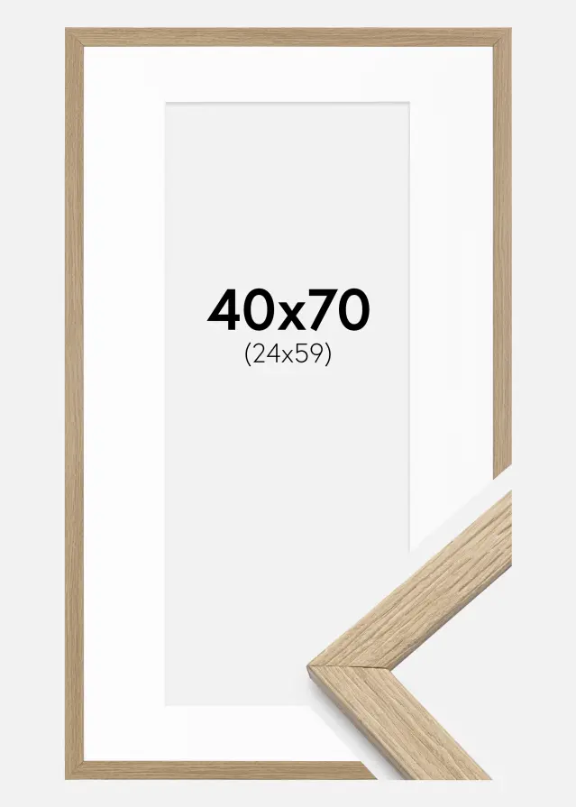 Ram Stilren Ek 40x70 cm - Passepartout Vit 25x60 cm