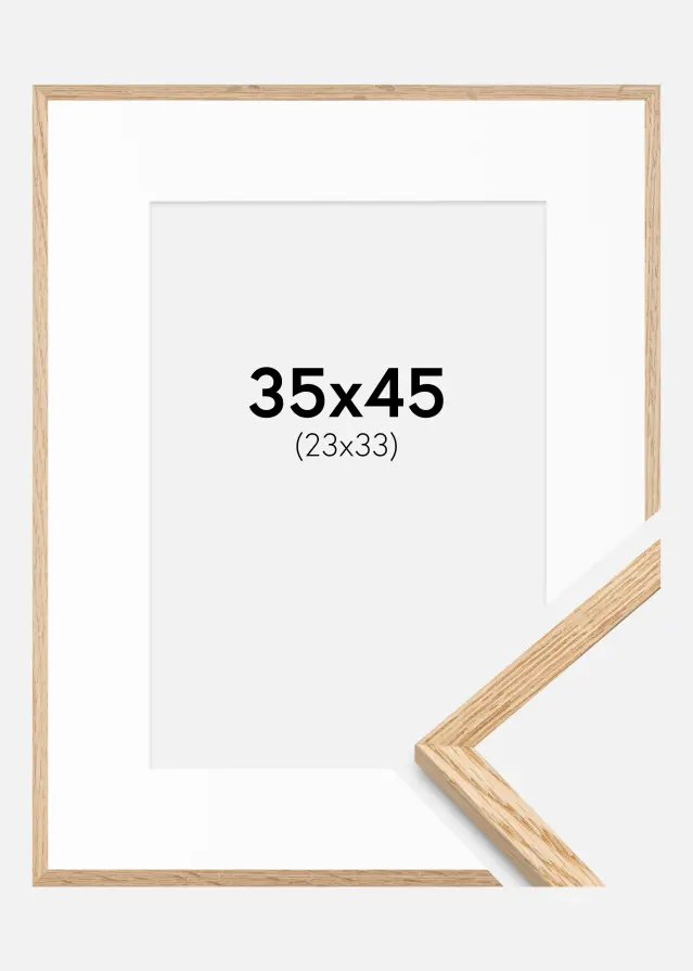 Ram Tunn Ek 35x45 cm - Passepartout Vit 24x34 cm