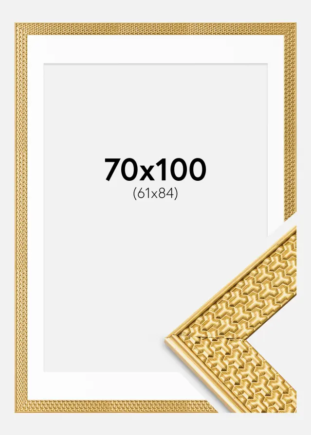 Ram Grace Guld 70x100 cm - Passepartout Vit 62x85 cm