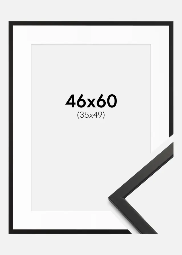 Ram Edsbyn Svart 46x60 cm - Passepartout Vit 36x50 cm