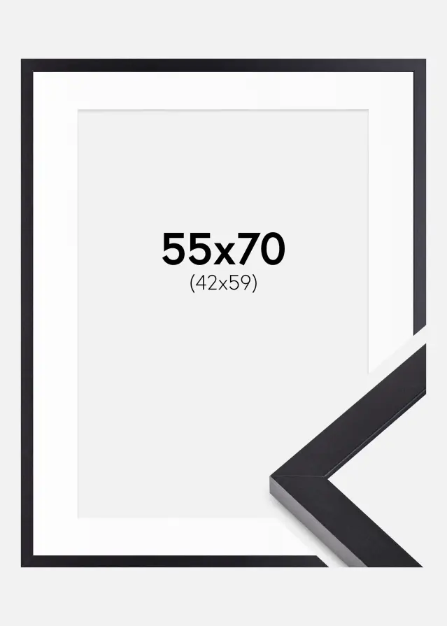 Ram Selection Svart 55x70 cm - Passepartout Vit 43x60 cm