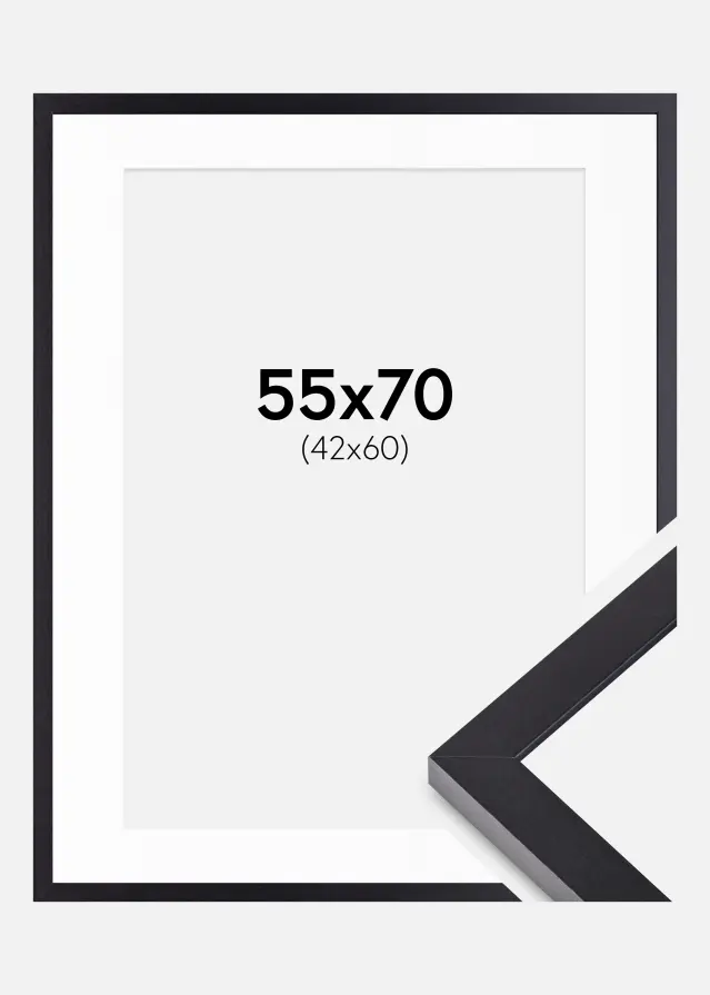 Ram Selection Svart 55x70 cm - Passepartout Vit 43x61 cm