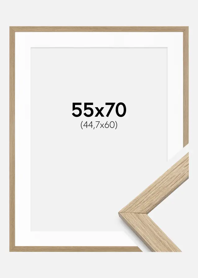 Ram Stilren Ek 55x70 cm - Passepartout Vit 45,7x61 cm