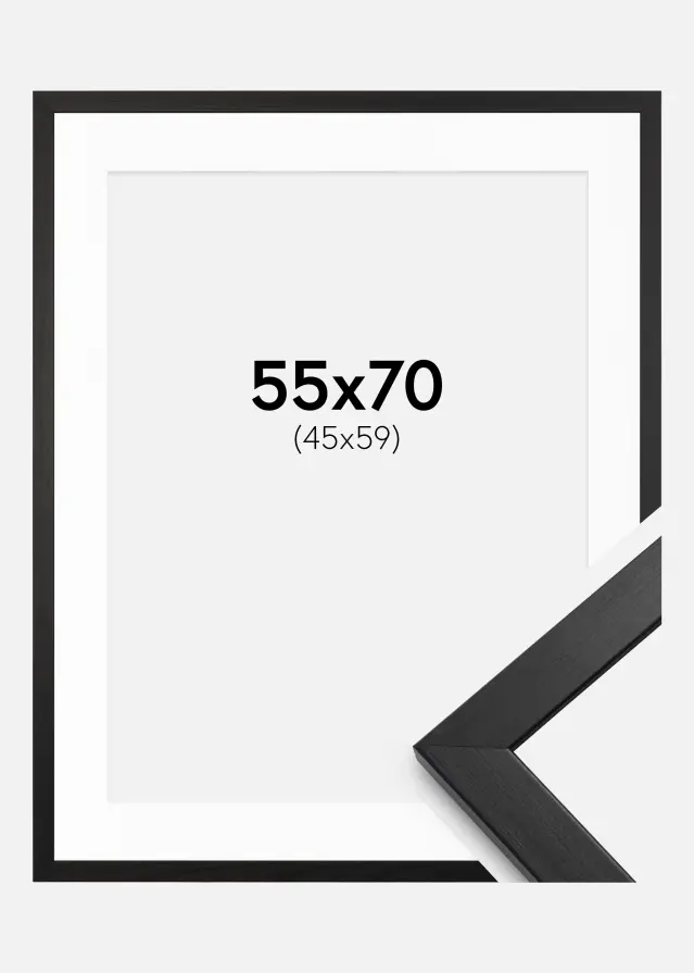 Ram Stilren Svart 55x70 cm - Passepartout Vit 46x60 cm