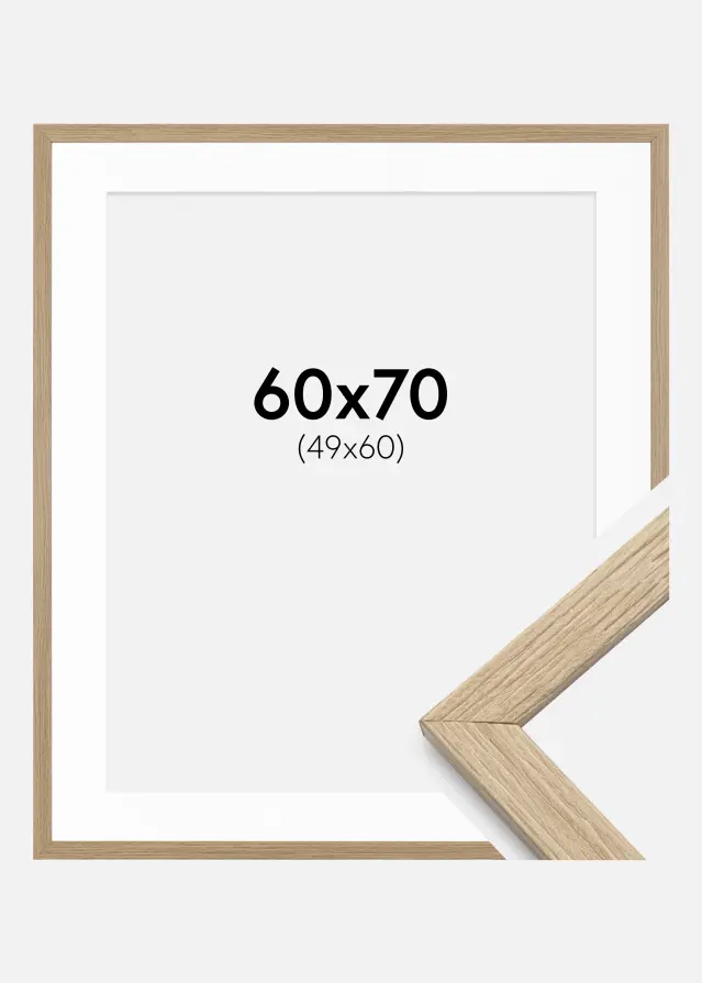 Ram Stilren Ek 60x70 cm - Passepartout Vit 50x61 cm