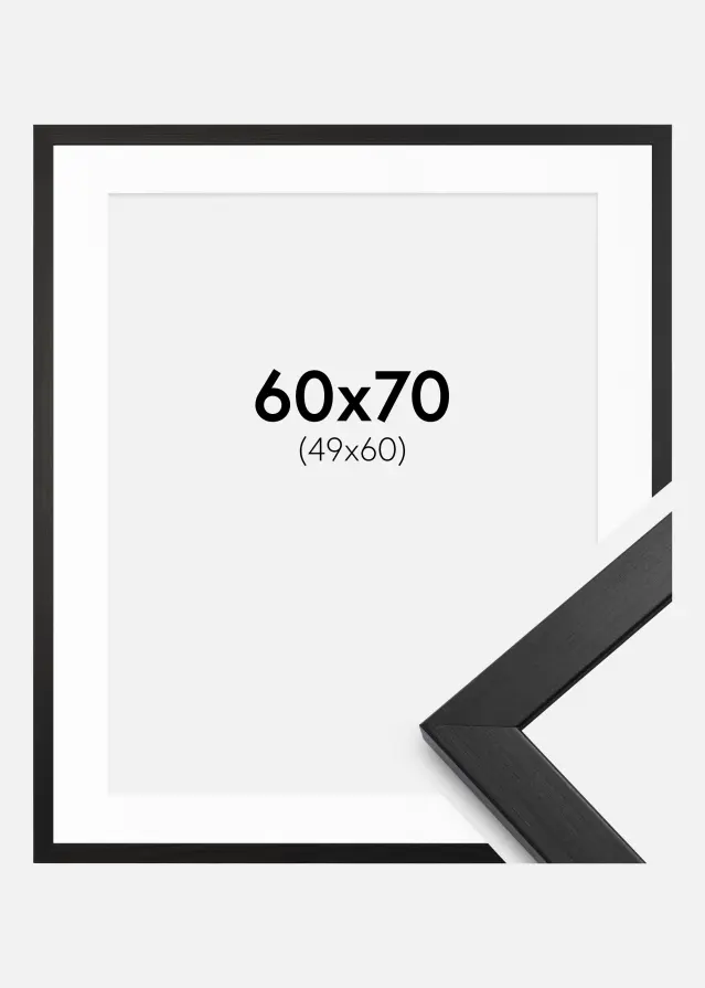 Ram Stilren Svart 60x70 cm - Passepartout Vit 50x61 cm