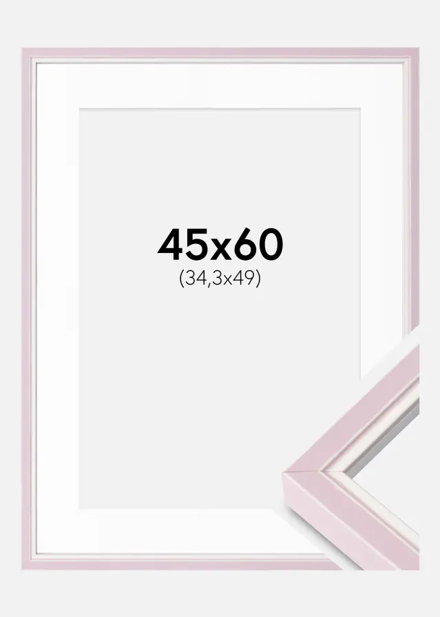 Ram Diana Rosa 45x60 cm - Passepartout Vit B3 353x500 mm