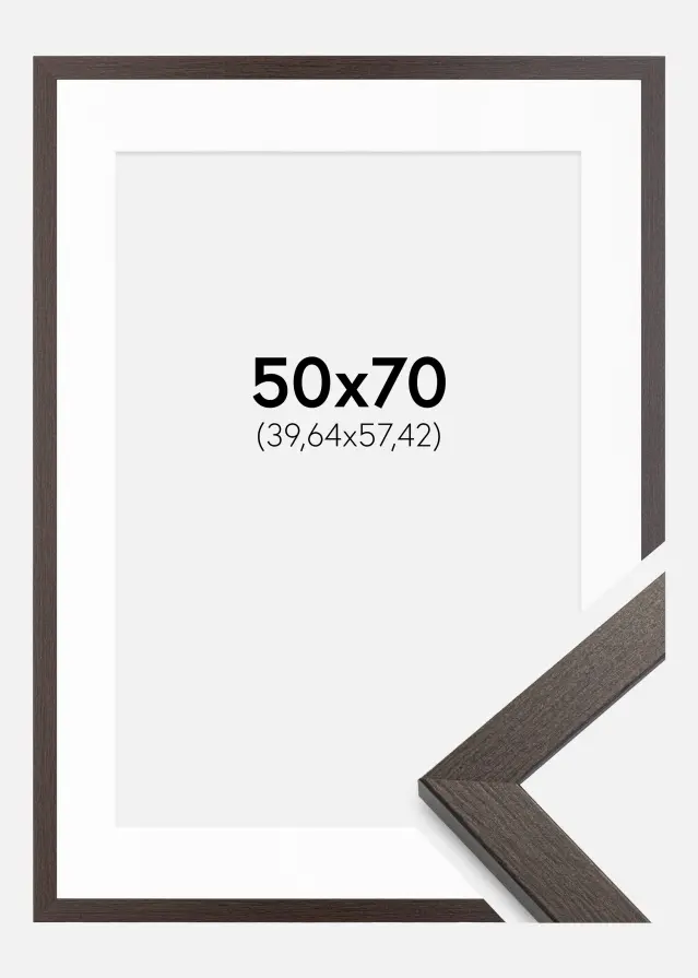 Ram Stilren Wenge 50x70 cm - Passepartout Vit 16x23 inches