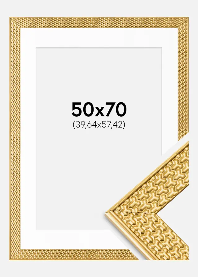 Ram Grace Guld 50x70 cm - Passepartout Vit 16x23 inches