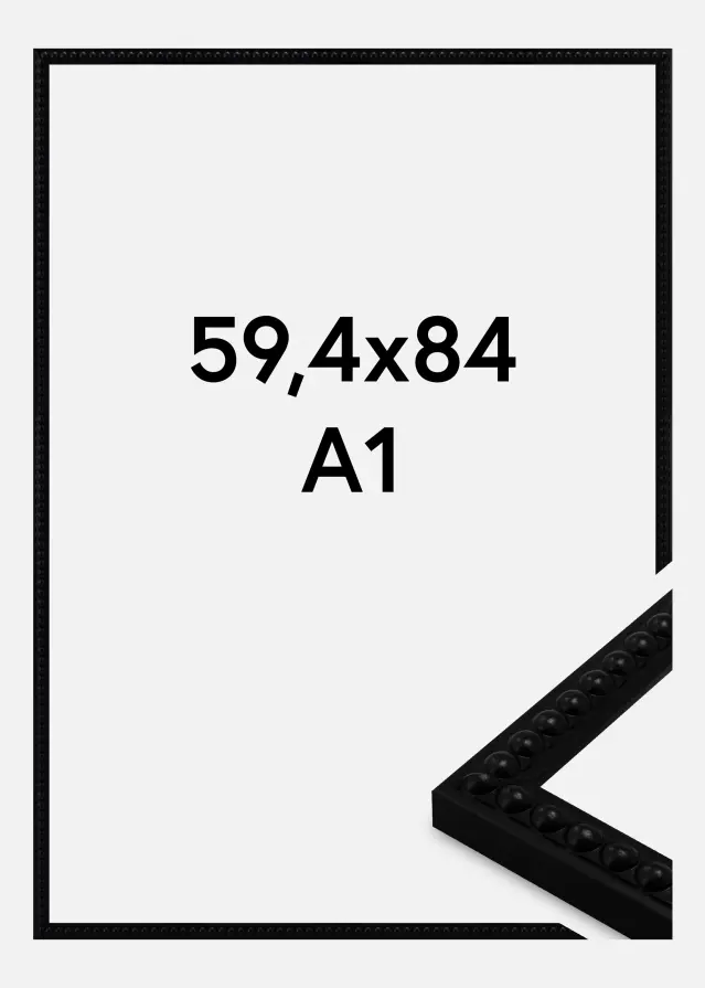 Ram Perla Akrylglas Svart 59.4x84 cm (A1)