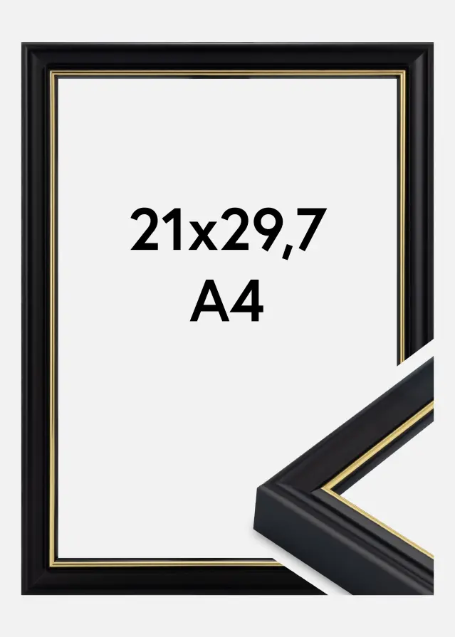 Ram Canterbury Akrylglas Svart 21x29,7 cm (A4)