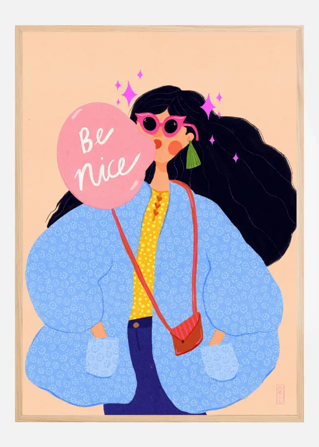 Be Nice Quirky Woman Poster