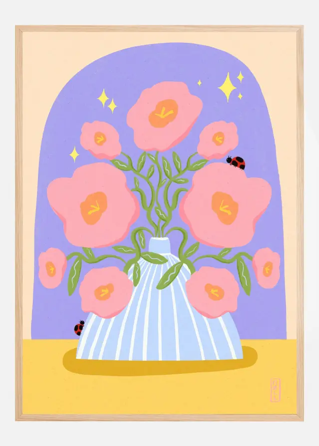 Fun Flowers in a Vase Poster