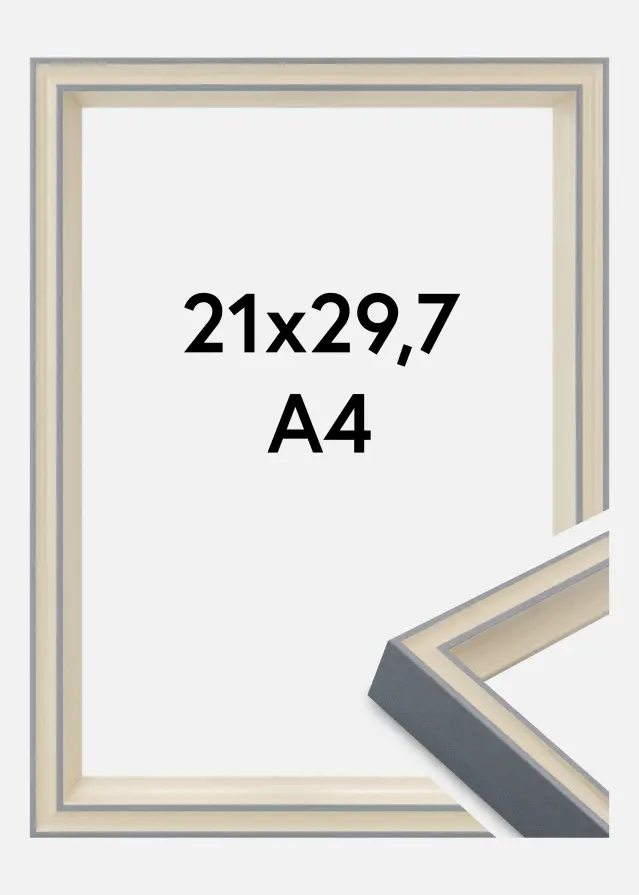 Ram Riga Akrylglas Grå 21x29.7 cm (A4)