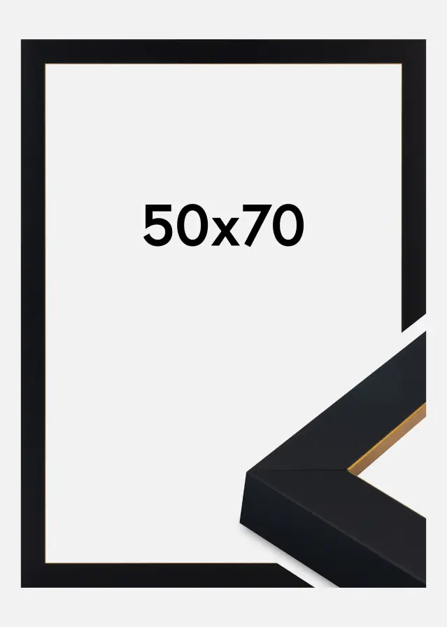 Ram Sussex Akrylglas Svart/Guld 50x70 cm