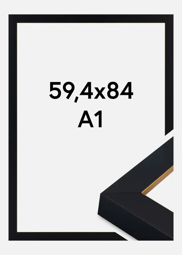 Ram Sussex Akrylglas Svart/Guld 59,4x84,1 cm (A1)