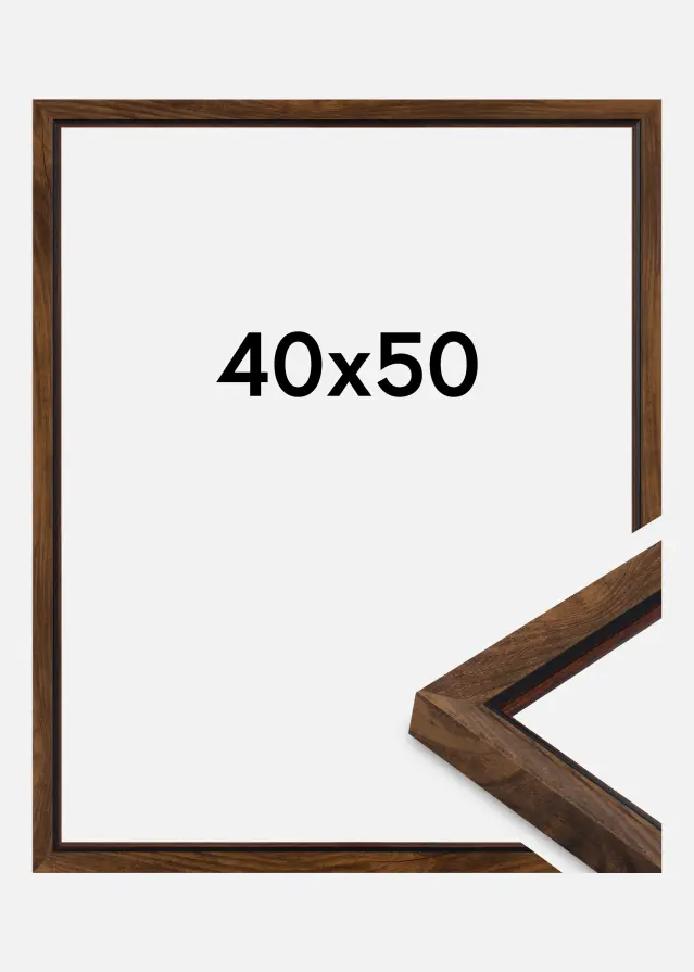 Ram Obsidian Akrylglas Valnöt 40x50 cm