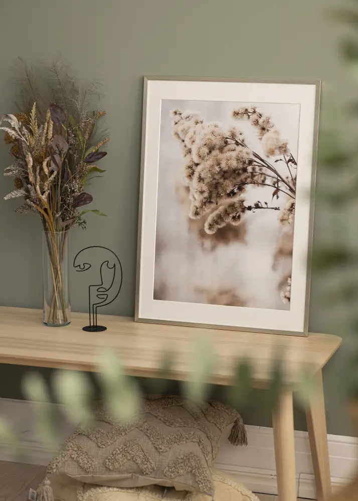 Ram Edsbyn Silver 40x45 cm - Passepartout Vit 28x34 cm