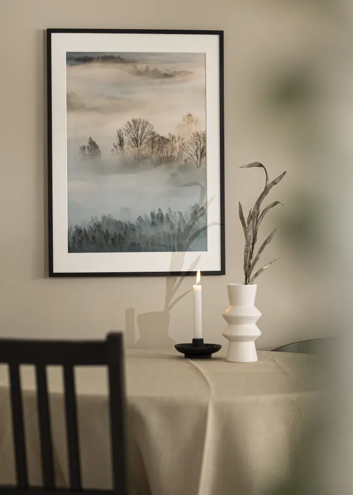Ram Edsbyn Svart 10x18 cm - Passepartout Vit 8x10 cm