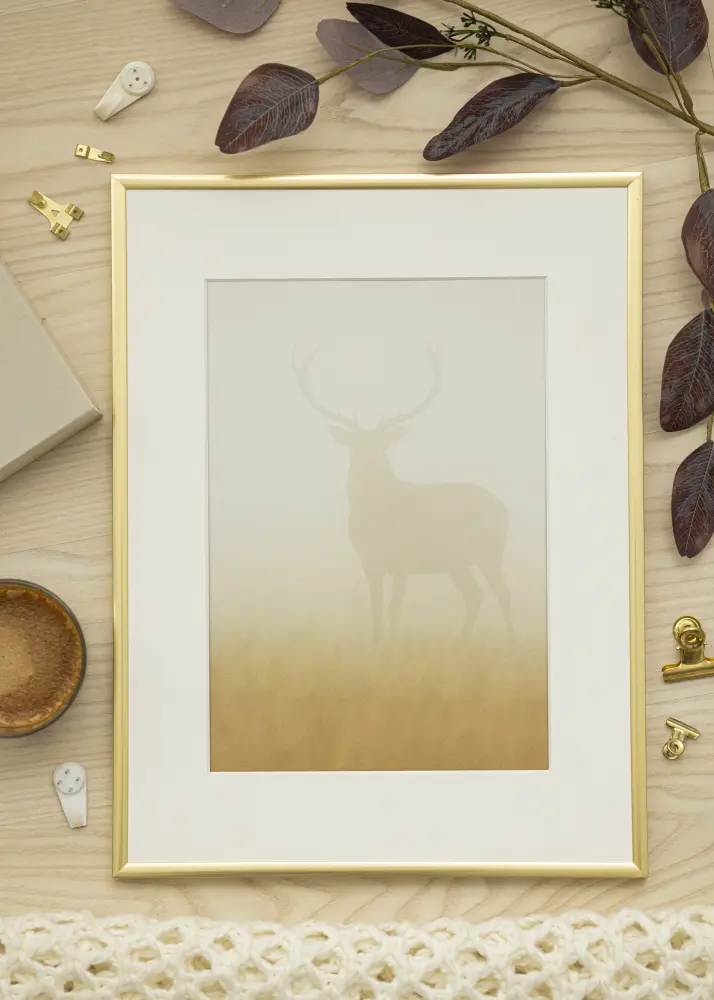 Ram New Lifestyle Guld 10x10 cm - Passepartout Vit 7x7 cm